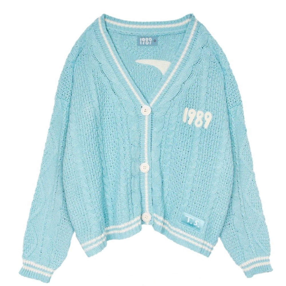 Official Taylor Swift 1989 Blue Oversized Cardigan Sweater XL/2XL